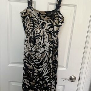 VINTAGE St. John Evening Animal Print Sequin Dress